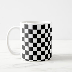 Black White Checker Box Coffee Cup Mok