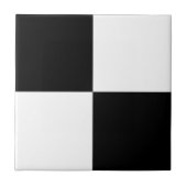 Black White Checker ontwerper Tile keramiek Tegeltje (Voorkant)