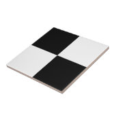 Black White Checker ontwerper Tile keramiek Tegeltje (Zijkant)