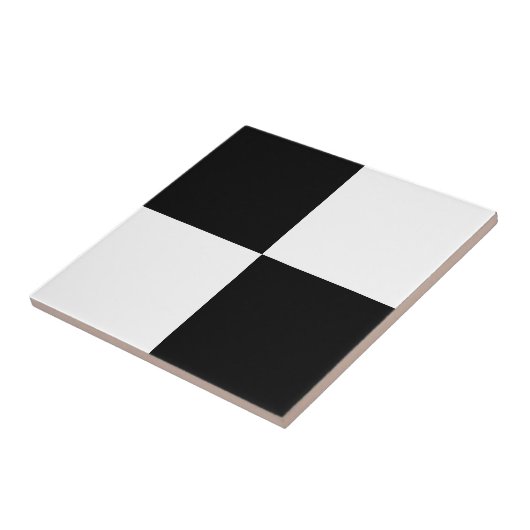 Black White Checker ontwerper Tile keramiek Tegeltje (Zijkant)