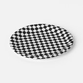 Black White Checker Pattern Papieren Bordje (Gekanteld)