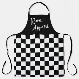 Black & White Checkerboard Apron Schort