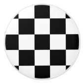 Black & White Checkerboard Ceramic Pull Keramische Knop (Voorkant)