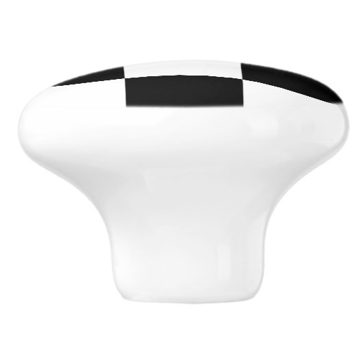 Black & White Checkerboard Ceramic Pull Keramische Knop (Zijkant)