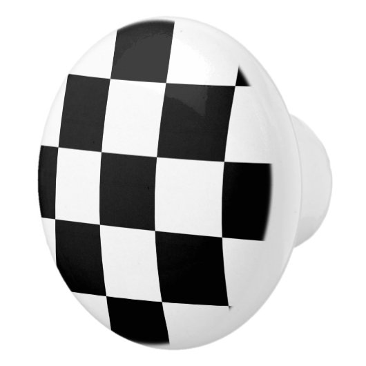 Black & White Checkerboard Ceramic Pull Keramische Knop (Rechts)