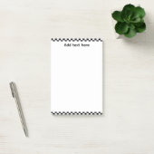 Black & White Checkerboard Notepad | Editable Pers Post-it® Notes (Kantoor)