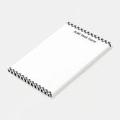 Black & White Checkerboard Notepad | Editable Pers Post-it® Notes (Schuin)