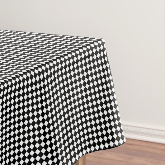 Black White Checkered Check Pattern Modern Chic Tafelkleed (Voorbeeld)