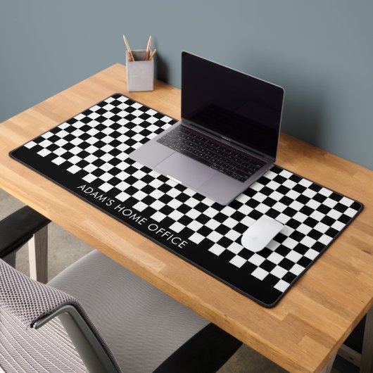 Black White Checkered Checkerboard Office School Bureaumat (Kantoor 2)