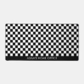Black White Checkered Checkerboard Office School Bureaumat (Voorkant)