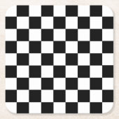 Black White Checkered Coasters Kartonnen Onderzetters (Voorkant)