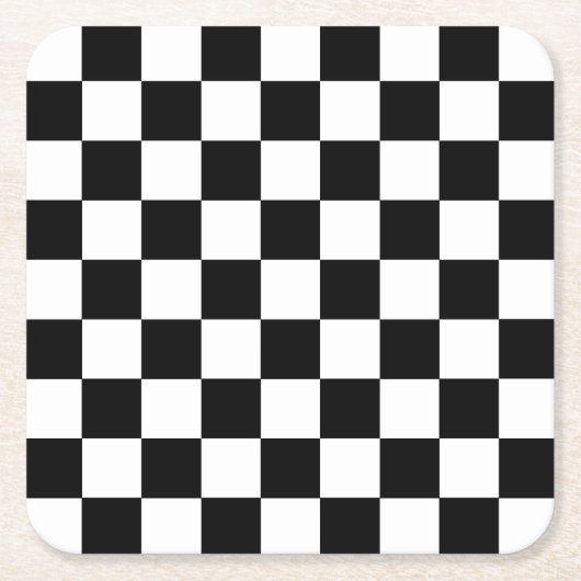Black White Checkered Coasters Kartonnen Onderzetters (Voorkant)