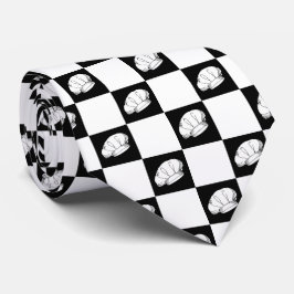 Black White Checkered Restaurant Chef Pet Pattern Stropdas