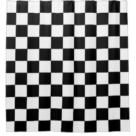 Black White Checkered Shower Curtain Douchegordijn
