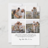 Black & White Cheers Elegant Kerstscript Feestdagenkaart (Achterkant)