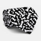 Black & White Chess Pieces Stropdas (Opgerold)