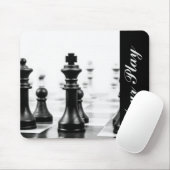 Black White Chess Typography Muismat (Met muis)