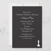 Black & White Chess verjaardagsfeestje uitnodiging (Achterkant)