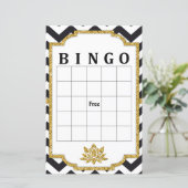 Black White Chevron bingo (Staand voorkant)