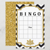 Black White Chevron bingo (Voorkant / Achterkant)