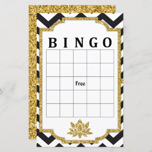 Black White Chevron bingo (Voorkant / Achterkant)