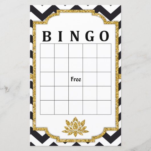 Black White Chevron bingo (Voorkant)