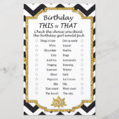 Black White Chevron Birthday dit of dat spel (Voorkant)