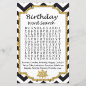 Black White Chevron Birthday word search game (Voorkant)