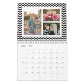 Black White Chevron Custom Photo Collage 24-Afbeel Kalender (Mar 2027)