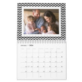 Black White Chevron Custom Photo Collage 24-Afbeel Kalender (Jan 2026)