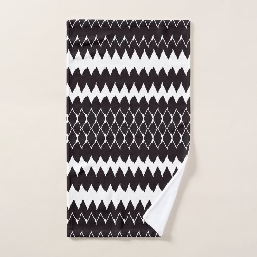 Black White Chevron Pattern Bad Handdoek (Handdoek)