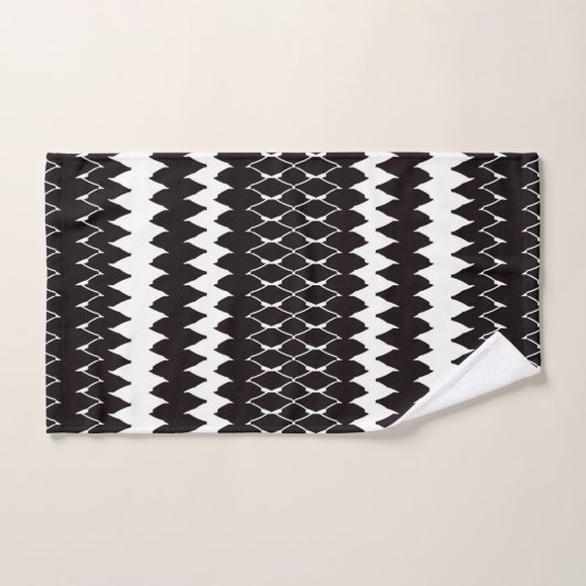 Black White Chevron Pattern Bad Handdoek (Handdoek)