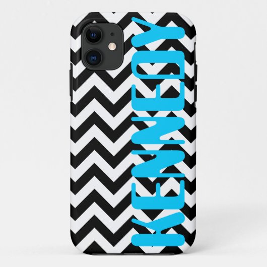 Black White Chevron Pattern Case-Mate iPhone Case (Achterkant)