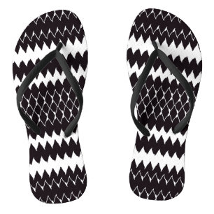 Black White Chevron Pattern Teenslippers
