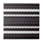Black White Chevron Pattern Tegeltje (Voorkant)