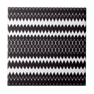 Black White Chevron Pattern Tegeltje
