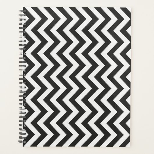 Black White Chevron Planner (Voorkant)