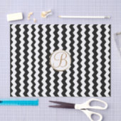 Black White Chevron Print Monogram Letter Initiaal Tissuepapier (Craft)