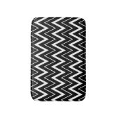 Black White Chevron Striped Badmat (Voorkant Verticaal)
