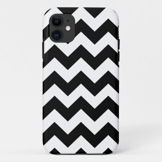 Black White Chevron Stripes iPhone 5 Hoesje (Achterkant)