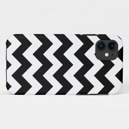 Black White Chevron Stripes iPhone 5 Hoesje (Achterkant (horizontaal))
