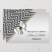 Black white chevron verloving Day CUSTOM Kaart (Voorkant / Achterkant)