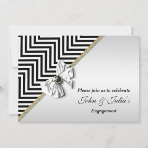 Black white chevron verloving Day CUSTOM Kaart