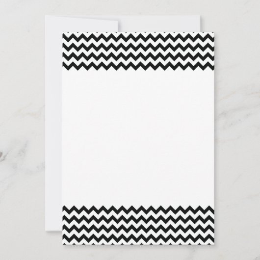 Black White Chevrons Invitation Kaart (Voorkant)