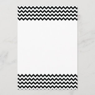 Black White Chevrons Invitation Kaart