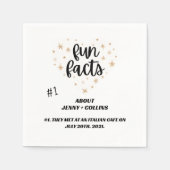 Black White Chic Modern Fun Facts Hearts Wedding Servet (Voorkant)
