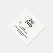 Black White Chic Modern Fun Facts Hearts Wedding Servet (Hoek)