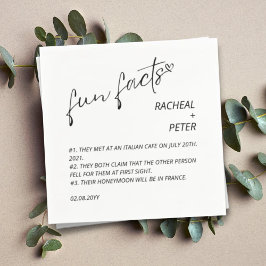 Black White Chic Modern Fun Facts Script Weddensch Servet