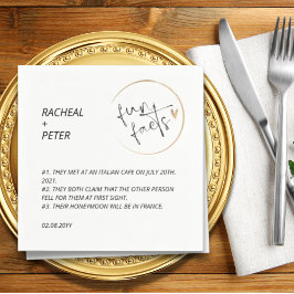 Black White Chic Modern Fun Facts Script Weddensch Servet