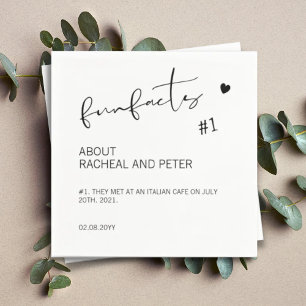 Black White Chic Modern Fun Facts Script Weddensch Servet